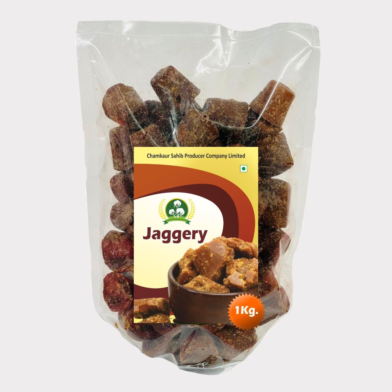 Jaggery 1Kg by Chamkaur Sahib Producer - Pure Natural Jaggery with Traditional & Unrefined Goodness. 