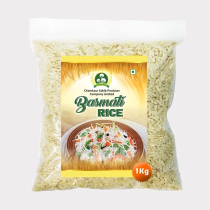 Sahib Basmati Rice – 1 kg by Chamkaur - Long-Grain, Aromatic & Premium Indian Rice. 