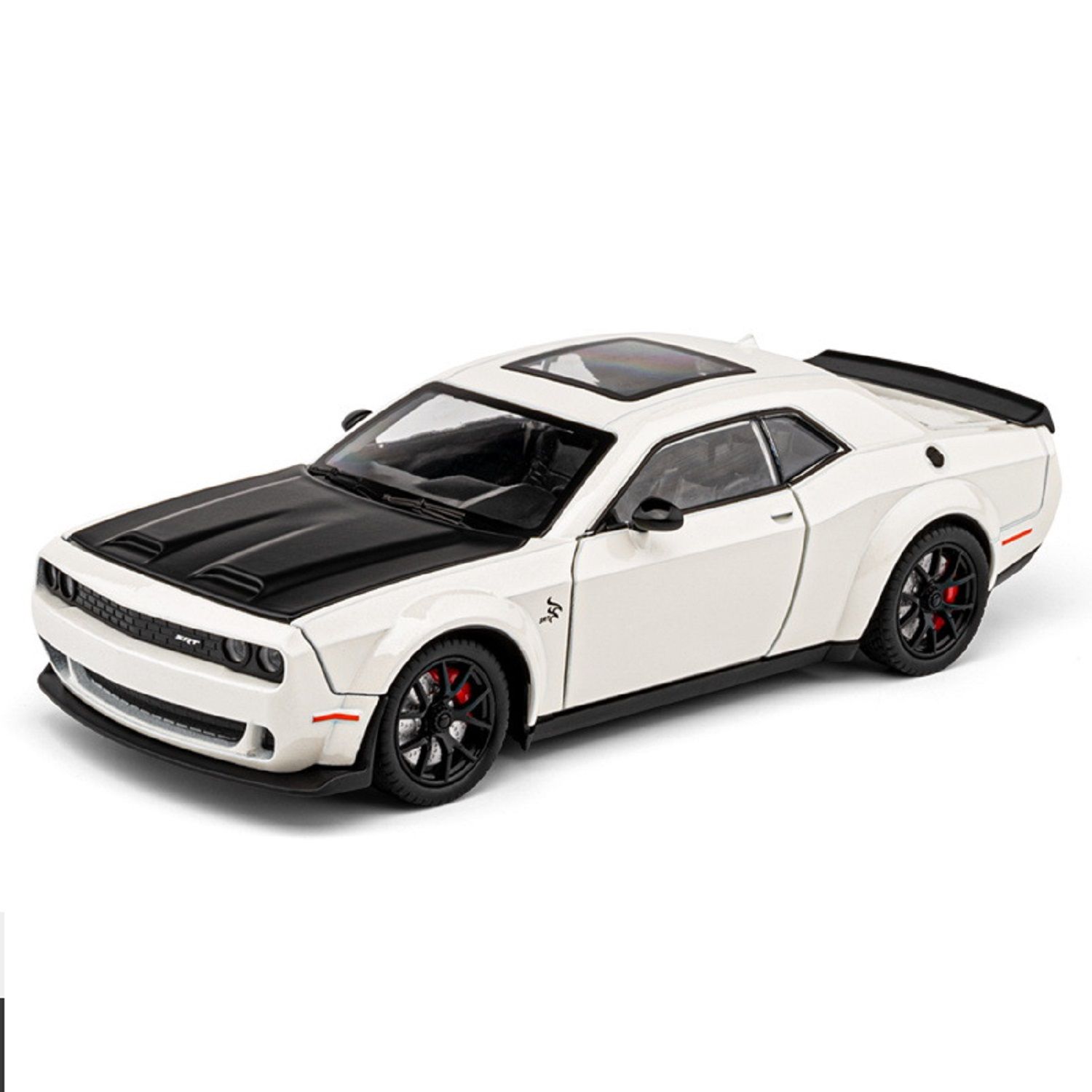 KTRS ENTERPRISE 1:24 Alloy Metal Pull Back Die-cast Car Model Car Pull Back car Super car with Openable Doors with Sound and Light Doors Light Music Boys Toys for Kids (hellcat sports)