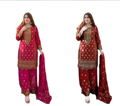 Pink Maroon Palazzo Suit Set Ready to wear indian salwar kameez Dupatta for women anarkali designer pakistani dresses Festival 3 piece
