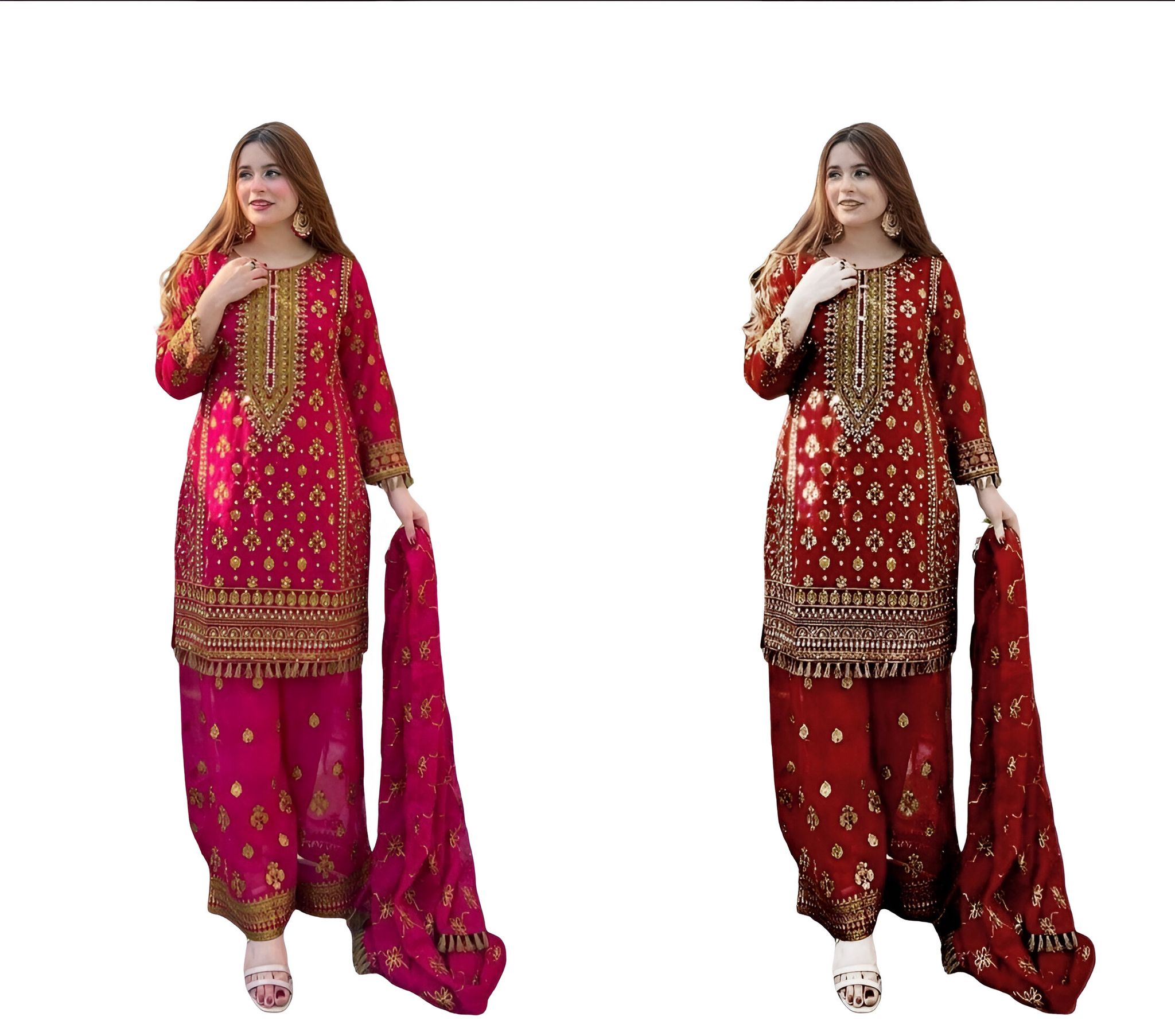 Pink Maroon Palazzo Suit Set Ready to wear indian salwar kameez Dupatta for women anarkali designer pakistani dresses Festival 3 piece