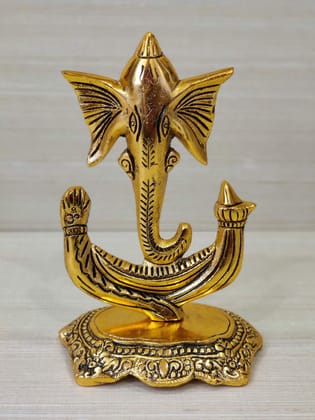 GiftNagri Gold Plated Metal Handicraft Lord Ganesha Anchor Idol for Home Decor Gift Use for Home Temple Puja Purpose Decorative Showpiece for Office Hindu God Idol Murti for Shop