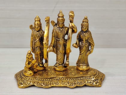 GiftNagri Lord Ram Darbar Idol Metal Showpiece Hindu Religious Idols Ram Sita Laxman Hanuman Murti Puja Diwali Decoration Items (18 * 9 * 13 Cm)