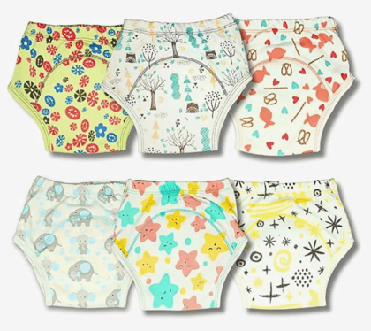 Kindermum Pull up Padded Briefs, Cotton Potty Training Pants for Babies, Pull up Trainers, Padded Shorts for Toddler Set of 6 Training Pants