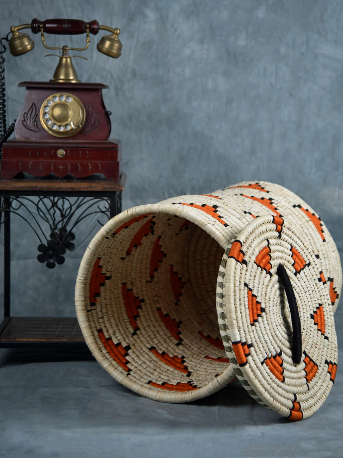 Orange Chevron Laundry basket