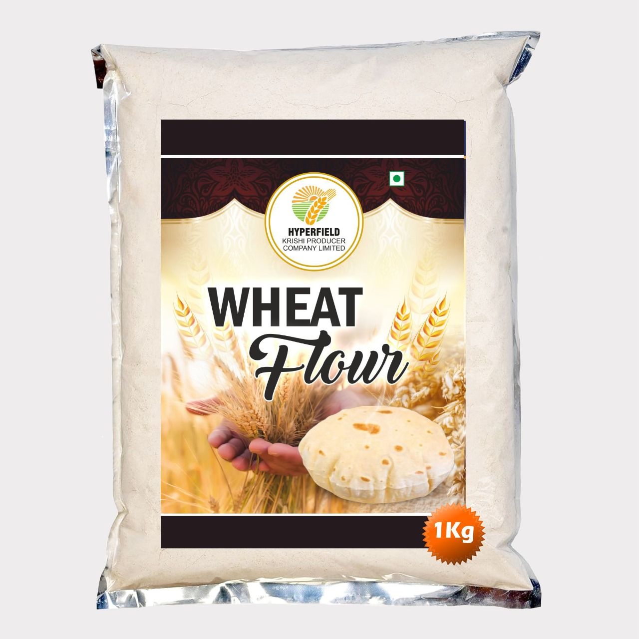 Wheat Flour 1 Kg by Hyperfield Krishi Producer – Pure, Natural & Farm-Fresh Atta for Daily Cooking. 