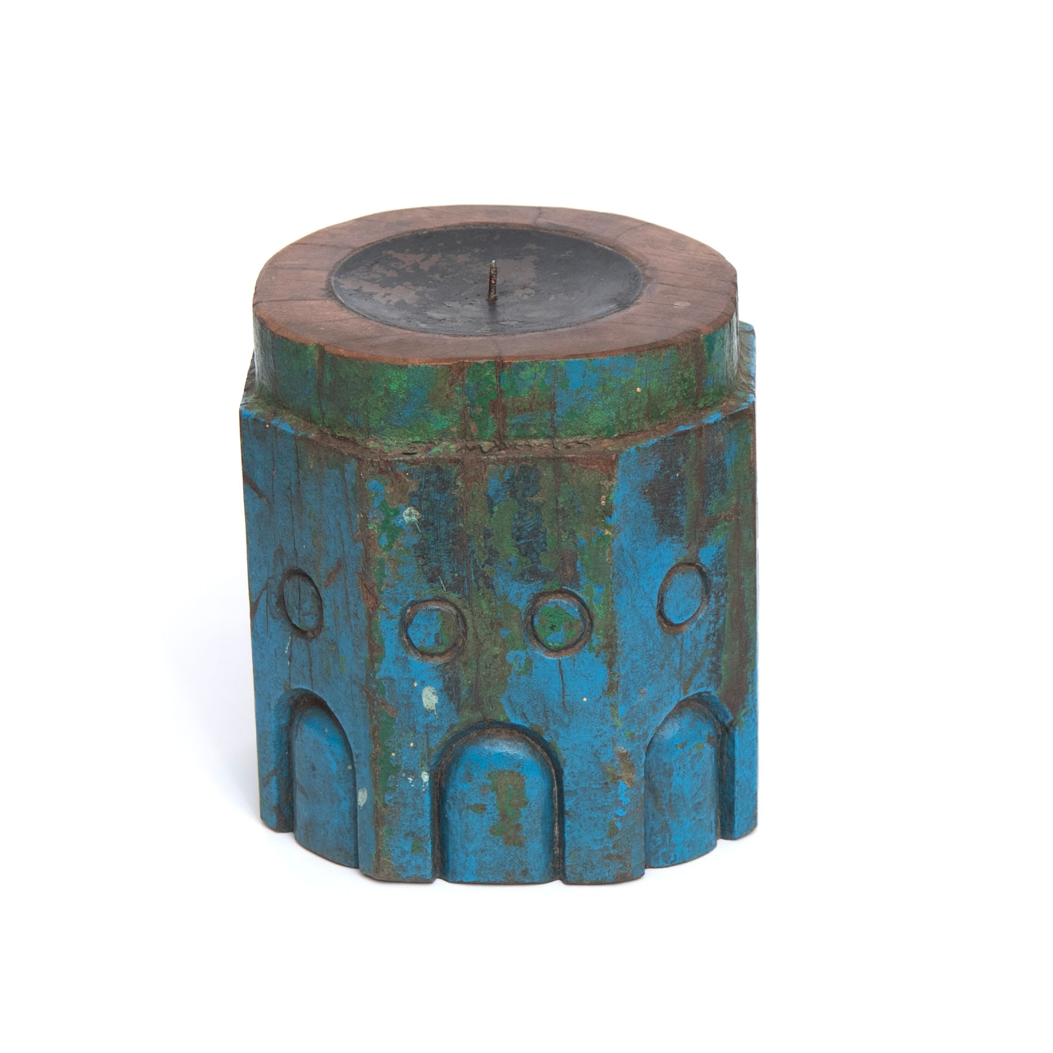 Antique Wooden Column base Candle Stand Repurposed from parts of wooden coulmn