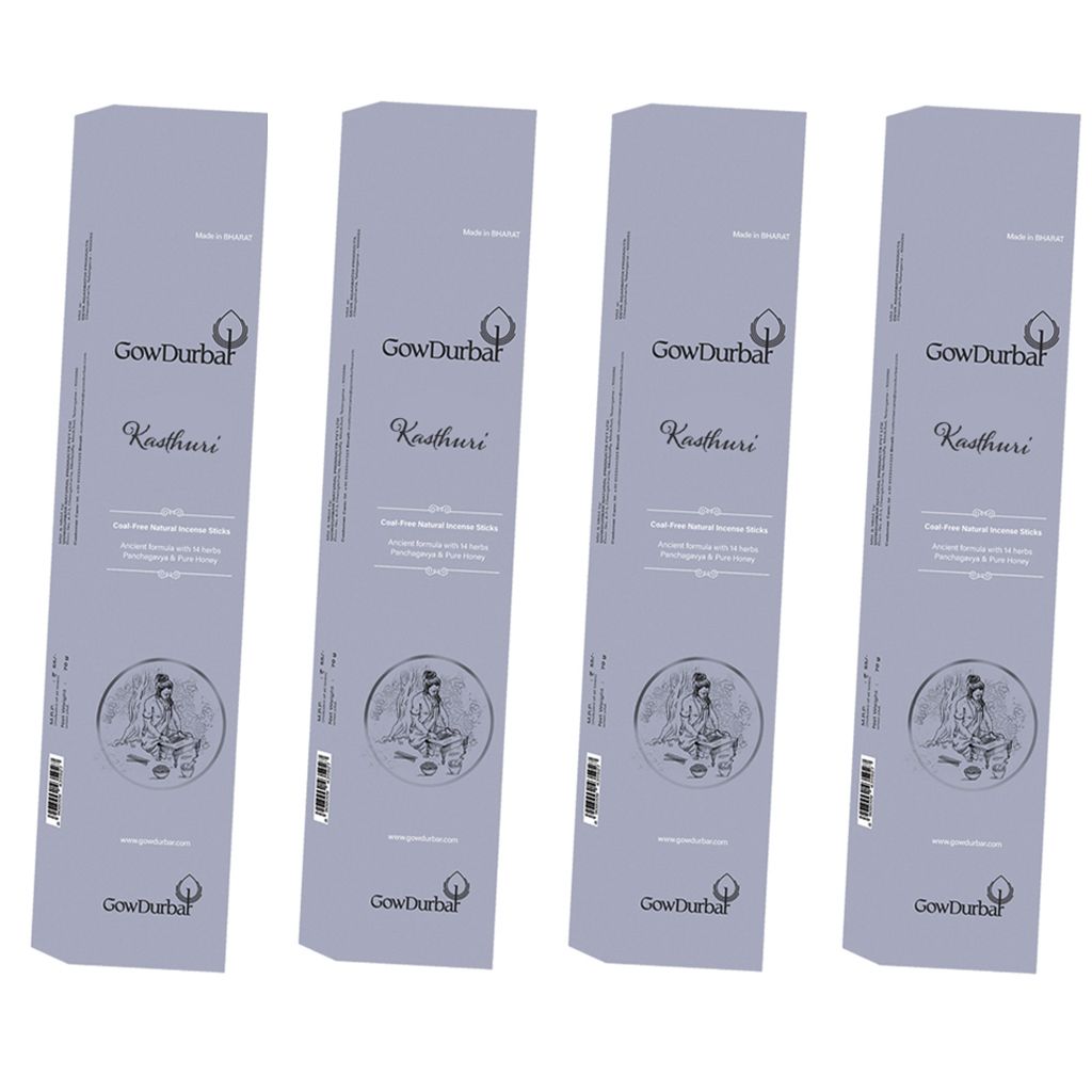 GOW DURBAR Kasthuri – Soothing kasthuri Incense 75G (Pack of 4)