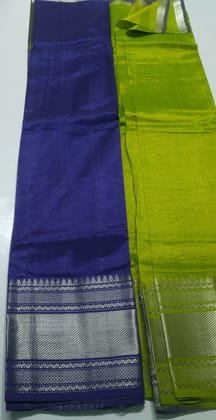 A Pair of Traditional Indian Silk Sarees with Blouse Pieces A Pair of Traditional Indian Silk Sarees with Blouse Pieces