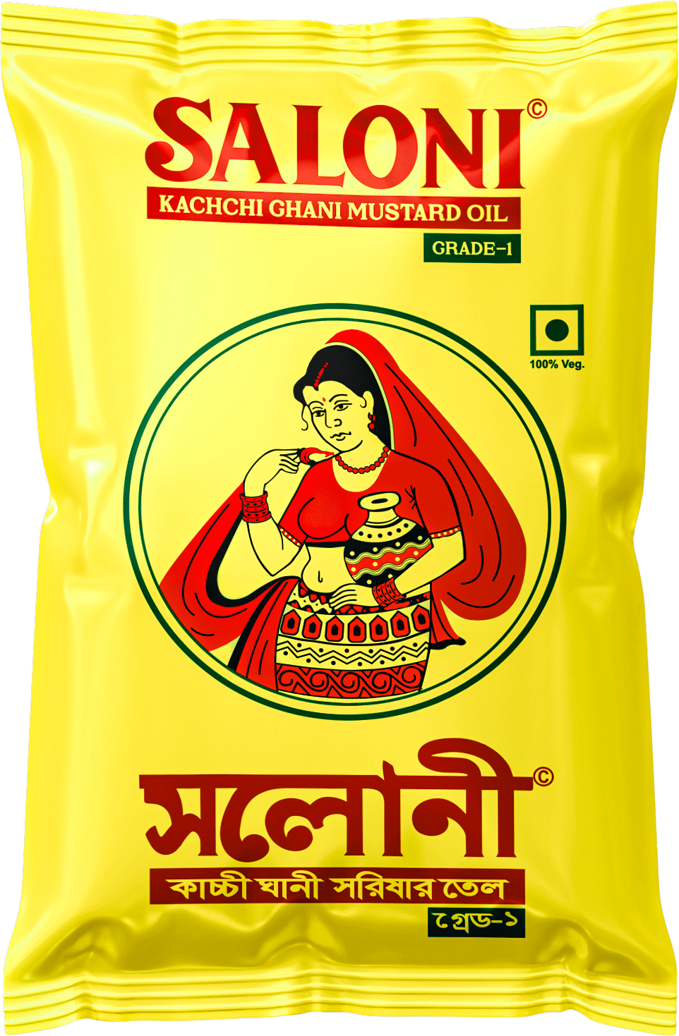 Saloni Kachi Ghani Pure Mustard Oil 1L Pouch