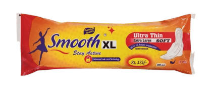  Smooth XL Ultra Thin Extra Large Soft Sanitary Pads with Wings - 18 Count