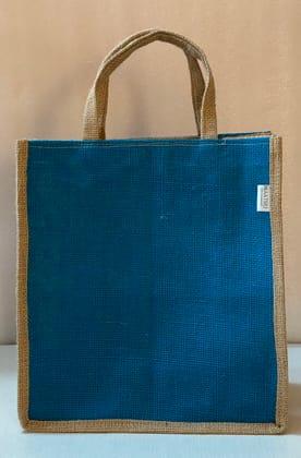Blue Jute Tote Bag 