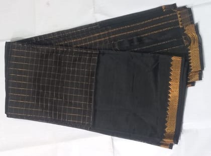  Black and Gold Saree with Zari Border