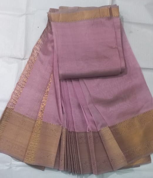  Pure Handloom Tissue Silk Saree With Blouse Piece