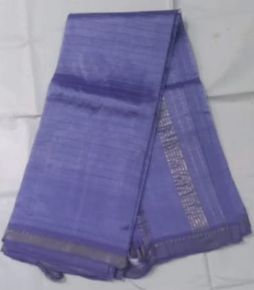  Soft And Silky Lavender Saree With Silver Zari Border