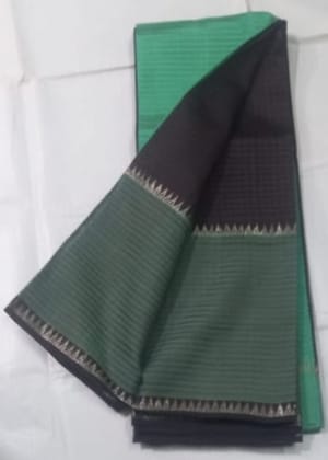 Green and Black Pure Handloom Kanchipuram Silk Saree Green and Black Pure Handloom Kanchipuram Silk Saree