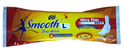  Smooth Ultra Thin Soft Sanitary Pads with Wings - 18 Count