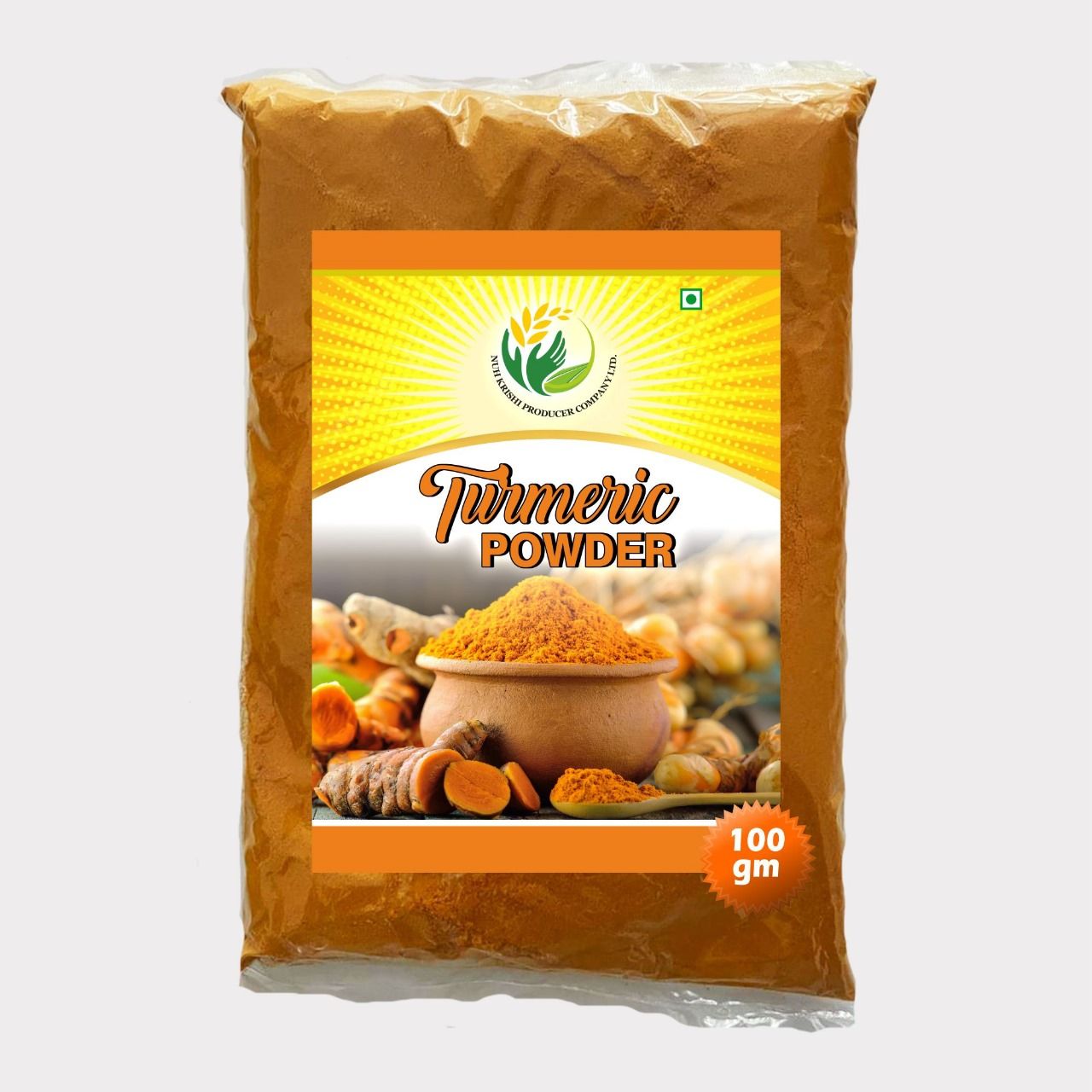 Turmeric Powder 100 gm by Nuh Krishi Producer – Pure, Aromatic & Farm-Fresh Haldi. 