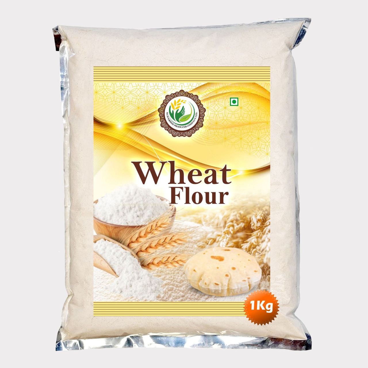 Pure Wheat Flour 1 Kg by Nuh Krishi Producer – Natural & Farm-Fresh Atta for Daily Cooking. 