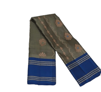 Green and Blue Kanchipuram Silk Saree With Blouse Green and Blue Kanchipuram Silk Saree With Blouse