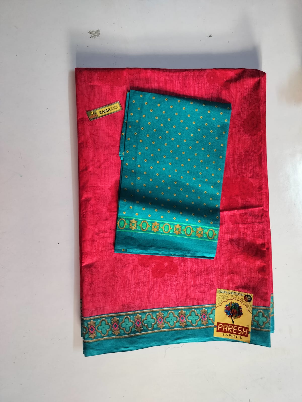 Rashi 100% Cotton Saree with Blouse Piece