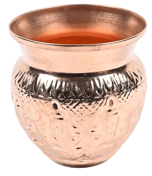 Pure Copper Water Pot with Engraved Design