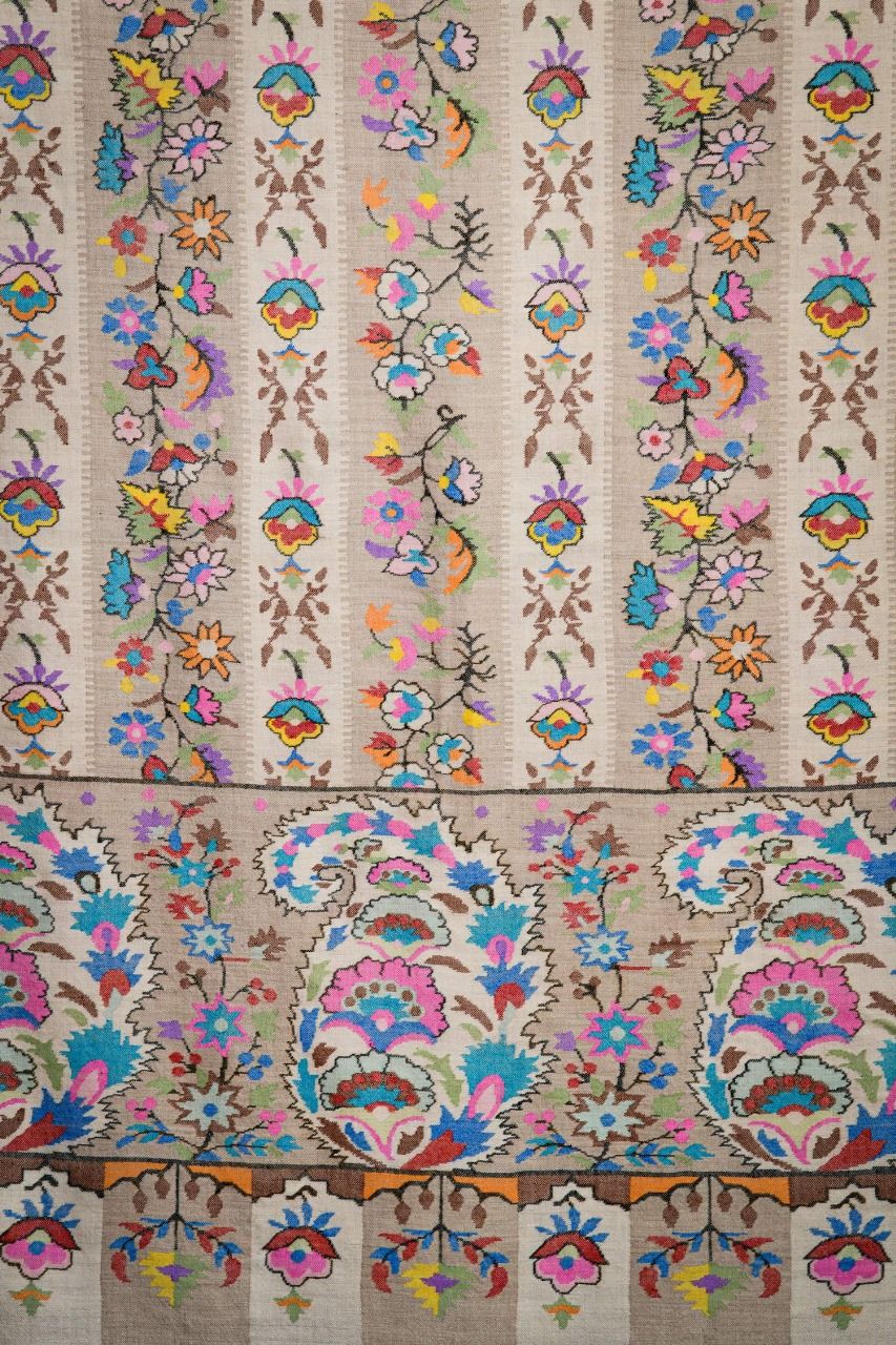 Luxury Pashmina Shawl with Paisley Embroidery