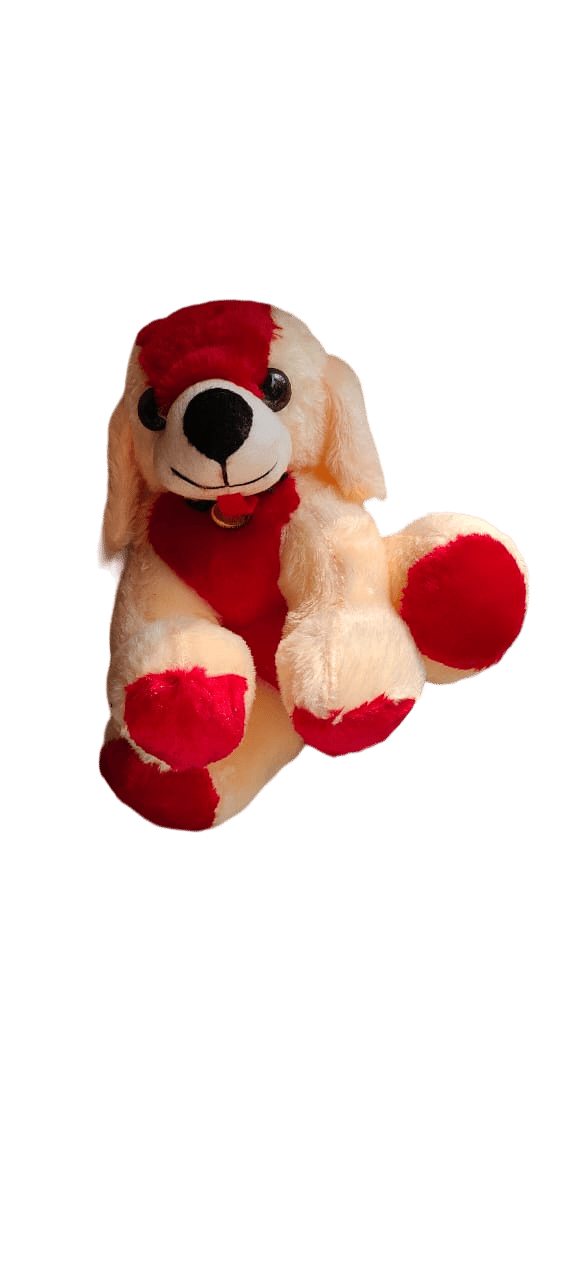 Red and White Puppy Dog Stuffed Animal