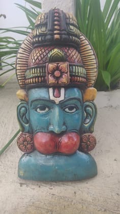 Lord Hanuman Wooden Wall Hanging Mask