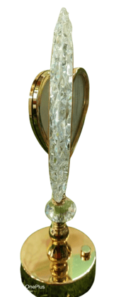 Crystal Heart-Shaped Ornament with Golden Base Crystal Heart-Shaped Ornament with Golden Base