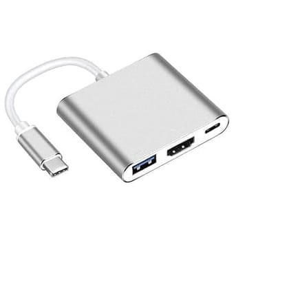 USB-C to HDMI Adapter, 3 in 1 Type-C to HDMI Multiport Adapter Converter with USB 3.0 Port and USB C Charging Port