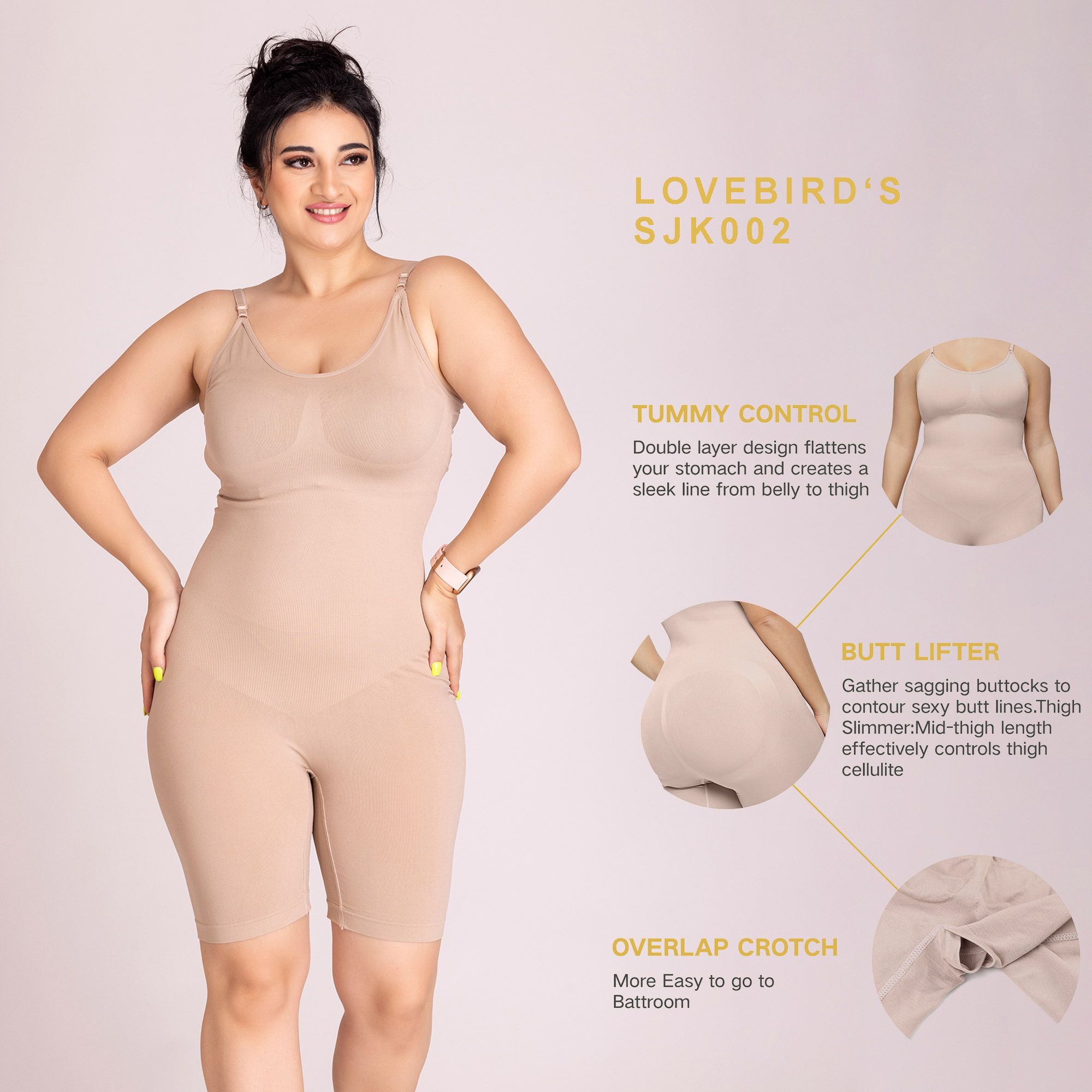Hip Lifter & Fine Strap Full Body Shaper SJK002