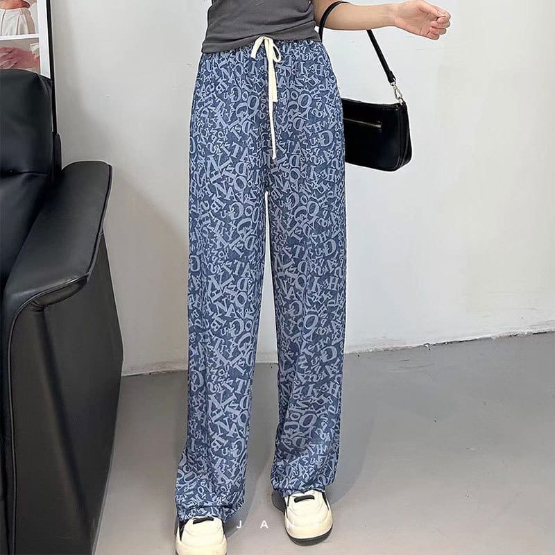Ultra Soft Ice Silk Fabric Denim Blue Lower