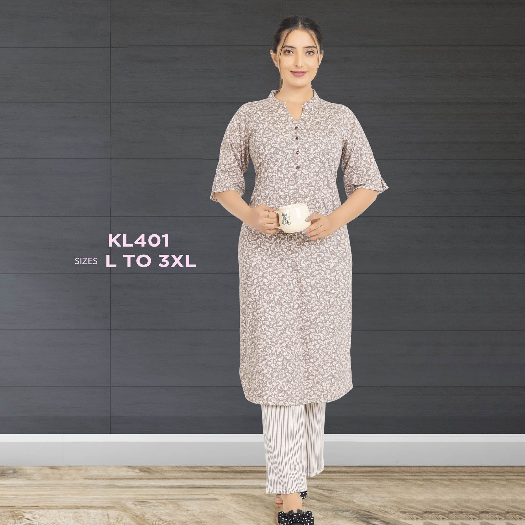 NS-KL401 Long Kurti Plazo Nightsuit