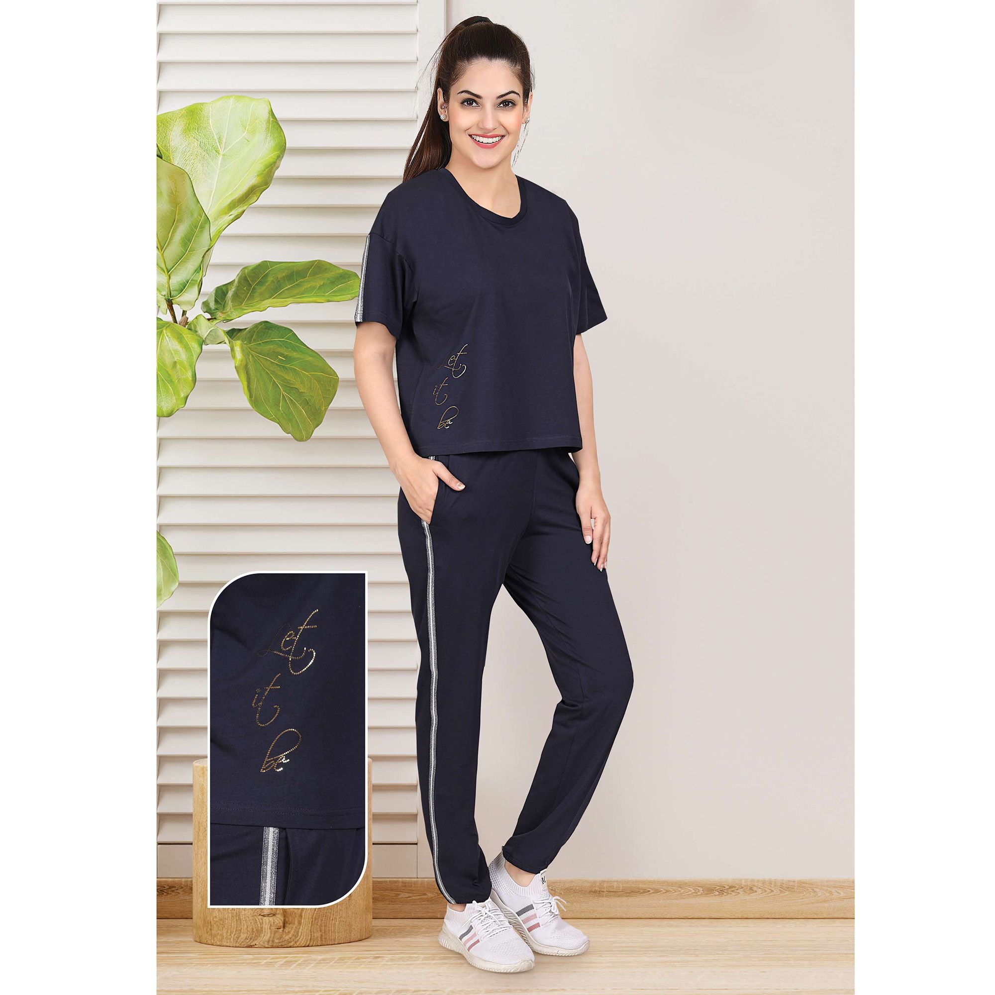 Ns-TS134 Short Top with Track Lower Modal Night Suit