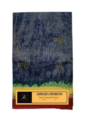 ADHARA DESIGNS Tie and dye and block printing Grey and Red cotton saree with blouse ADHARA DESIGNS Tie and dye and block printing Grey and Red cotton saree with blouse