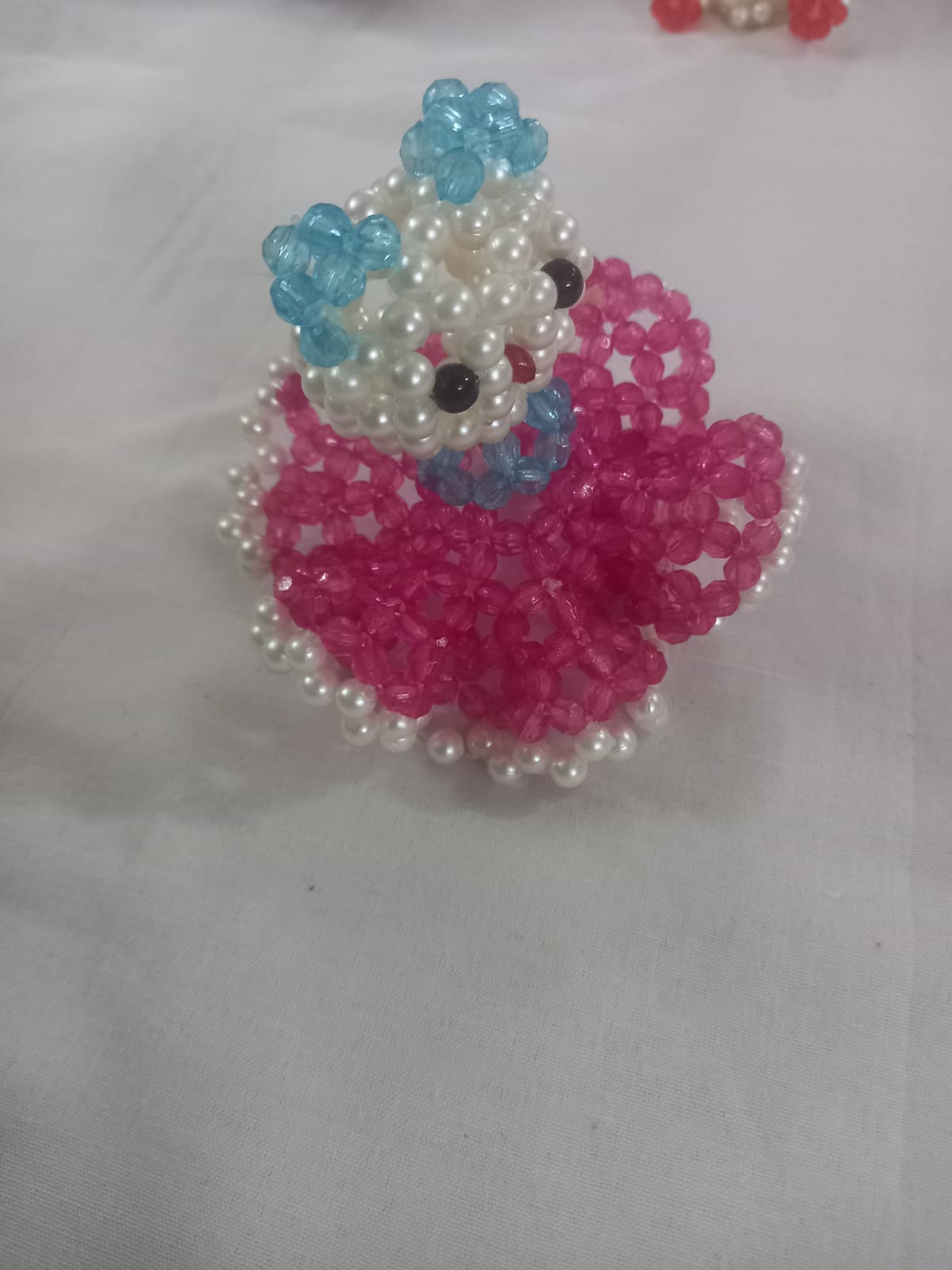 Handmade Beaded Bear Figurine