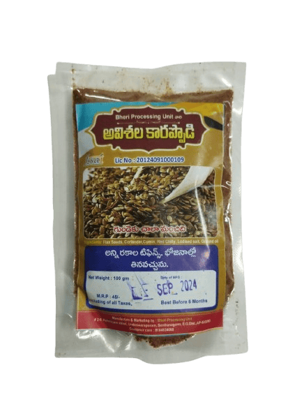 The product title is  Product Start  Flaxseeds Powdar - 100 gm