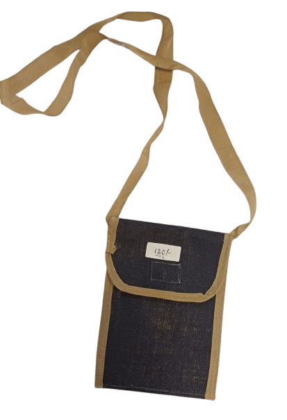 Unisex Hemp Crossbody Bag with Adjustable Strap (Size 9*6)