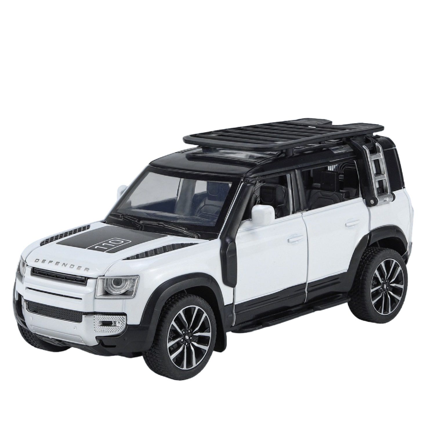 KTRS ENTERPRISE 1:24 Alloy Metal Pull Back Die-cast Car Model Car Pull Back car Super car with Openable Doors with Sound and Light Doors Light Music Toys for Kids (Land Rver Defender)
