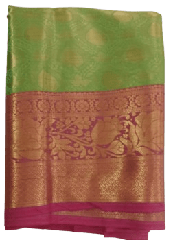  Green and Pink Banarasi Silk Saree
