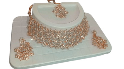  American Diamond Necklace Set with Earrings for Women