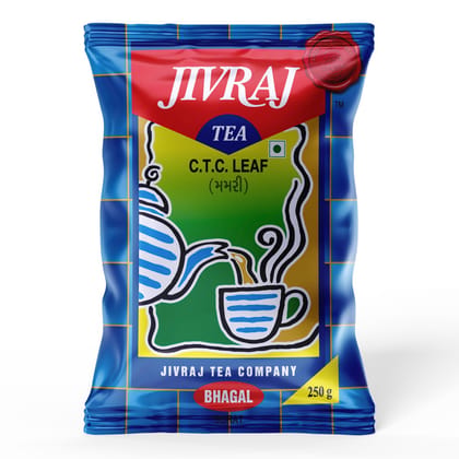 Jivraj Tea 250gm | CTC Assam Black Leaf Tea | Chai Patti Powder | Pouch 250g