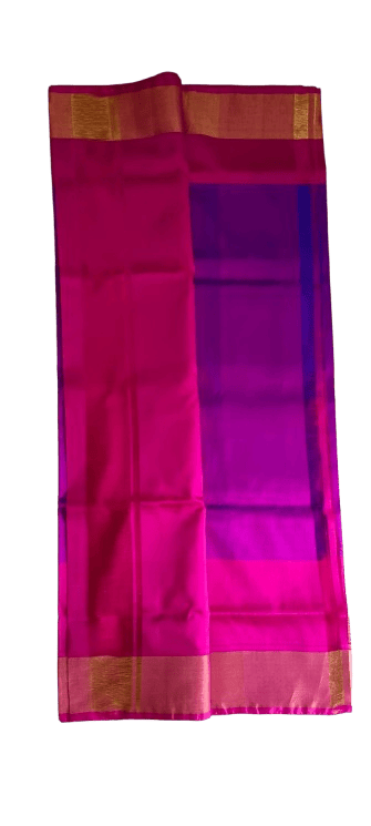 UPPADA PATTU Pink and Purple Silk Saree with Zari Border