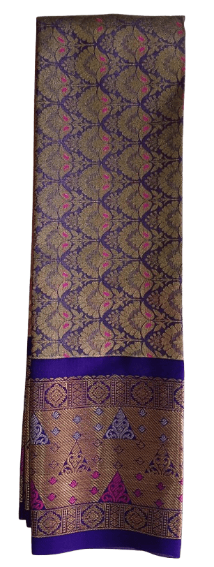 Purple and Gold PYTHAN PATTU Traditional Saree with Blouse