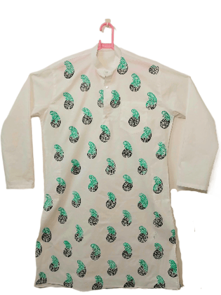 Handblockprinted Cotton Kurta for Men