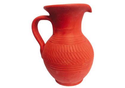 Handmade Red Clay Water Pitcher with Unique Design. (2 Litre Capacity) Handmade Red Clay Water Pitcher with Unique Design. (2 Litre Capacity)