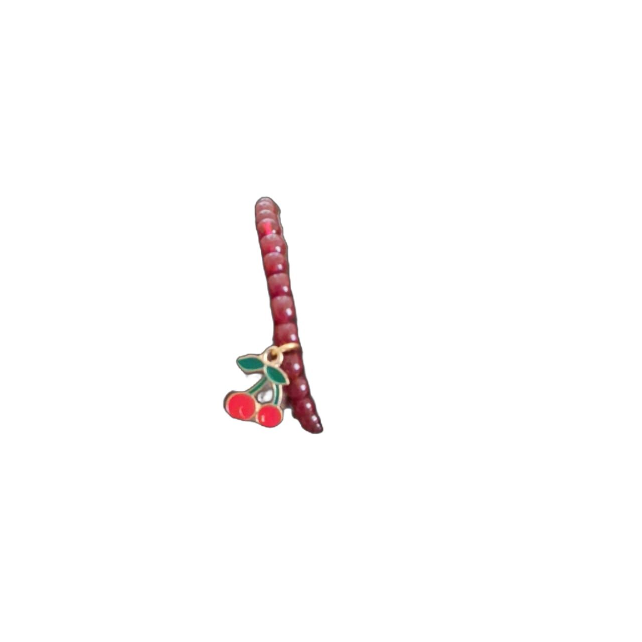 White and Red Beaded Bracelet