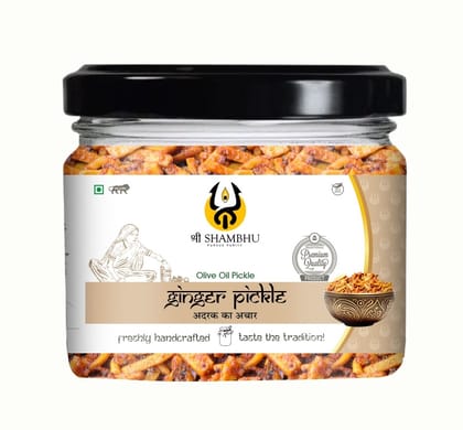 Shri Shambhu | Olive Oil Pickle | Ginger Pickle in Olive Oil | Adrak Ka Achaar | Ginger Pickle | 300g Shri Shambhu | Olive Oil Pickle | Ginger Pickle in Olive Oil | Adrak Ka Achaar | Ginger Pickle | 300g