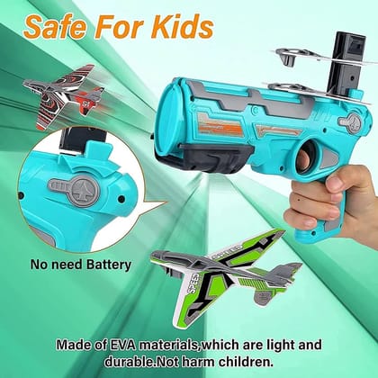  Foam Airplane Toy Gun for Kids, Safe and Durable EVA Material, No Battery Required